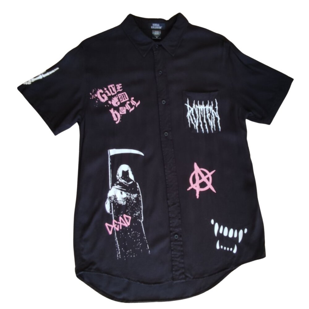 Social Collision Give Em Hell Button Up